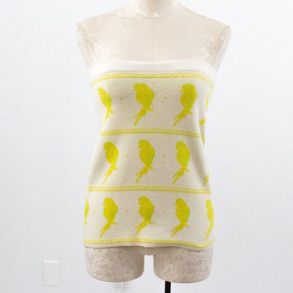 For Love & Lemons Knitz S Bird Parrot Print Mini Skirt Spring Summer Neon Island - Picture 8 of 14